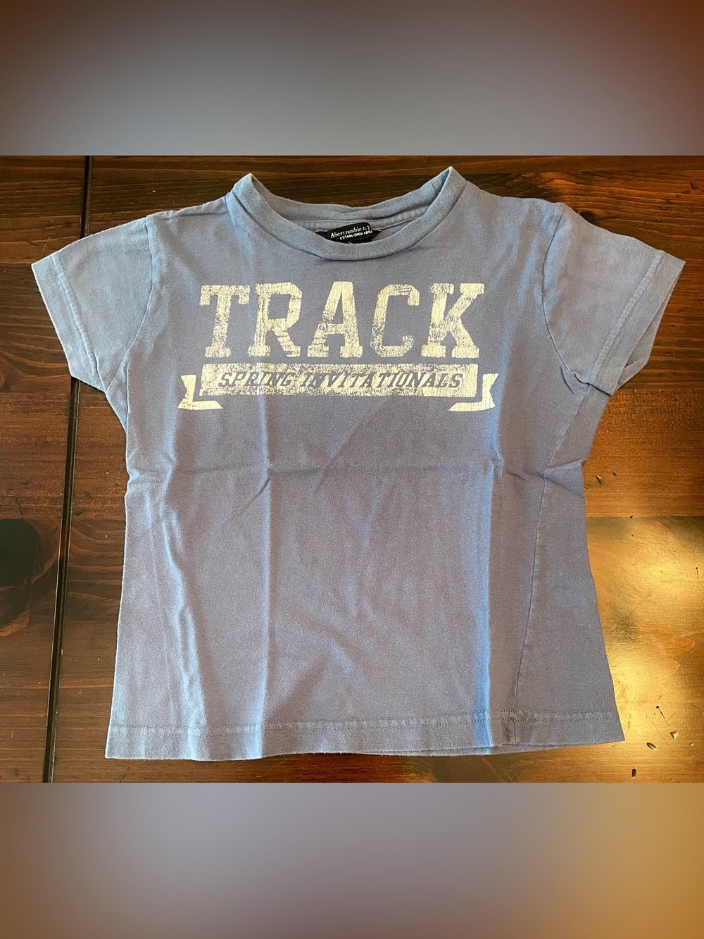 Vintage Abercrombie & Fitch ‘Track’ T-Shirt - Periwinkle - SMALL